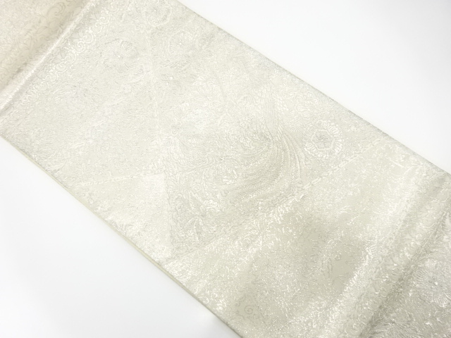 切りばめ風　花鳥模様織り出し　袋帯